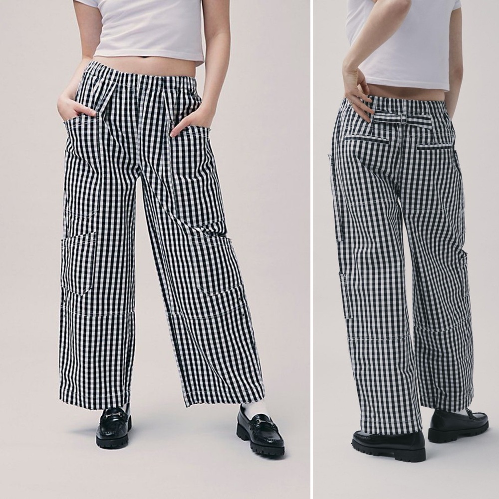 Urban Outfitters Charlie Gingham Wide Leg Pants Large